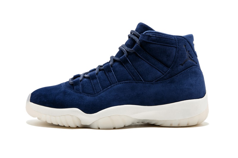 Air Jordan 11 Derek Jeter footwear blue white stadium goods new york yankees suede nubuck 2 40000 resell price white sole upper