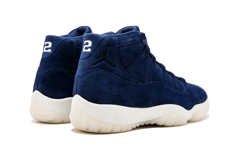 Air Jordan 11 Derek Jeter footwear blue white stadium goods new york yankees suede nubuck 2 40000 resell price white sole upper