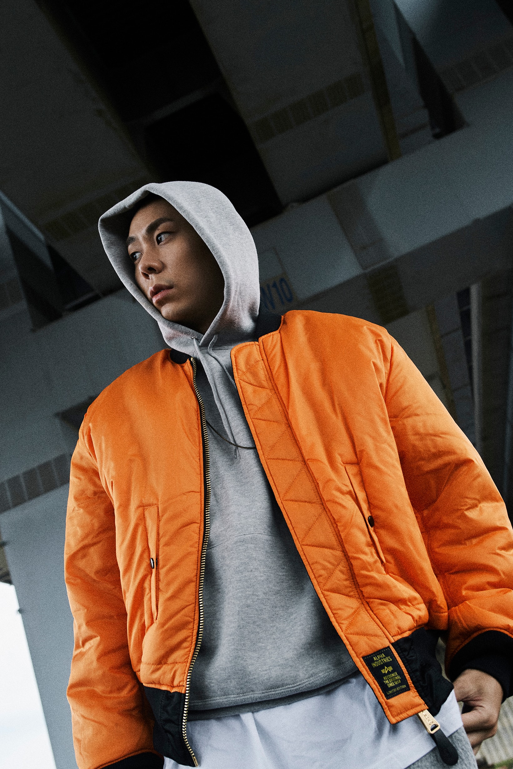 Alpha Industries Rapper Loco orange flight jacket