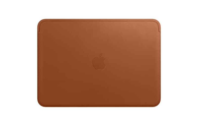 Apple Leather Laptop Sleeve Midnight Blue Saddle Brown MacBook 12-inch air logo