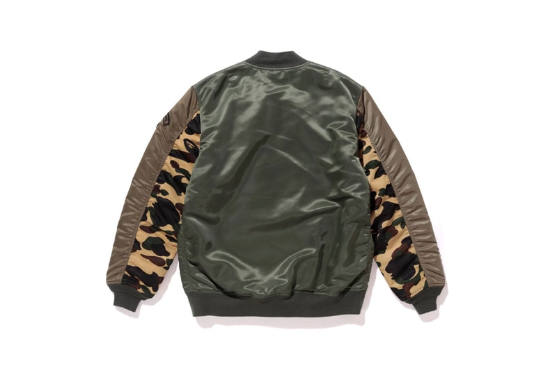 BAPE Winter Camo Bomber Jacket Olivedrab Black A Bathing Ape