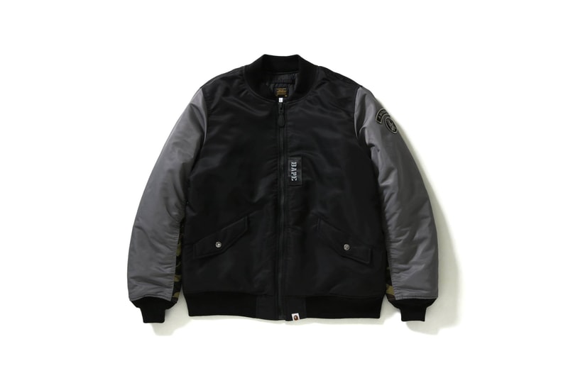 BAPE Winter Camo Bomber Jacket Olivedrab Black A Bathing Ape