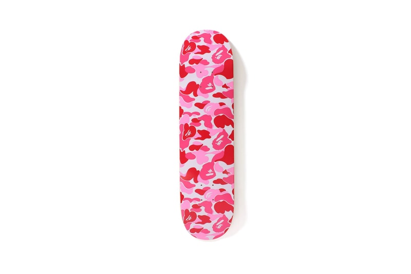 BAPE ABC Camo Print Skateboard Decks Release Wheels Keychains Three Colors Pink Blue Olive