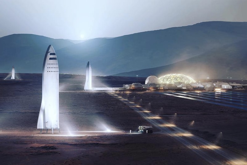 Elon Musk SpaceX Moon Base Lunar Mars City Colony BFR