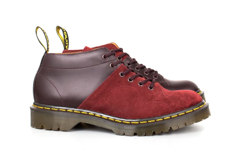 Engineered Garments Dr. Martens Monkey Boots Cherry Black Suede Pebbled Leather