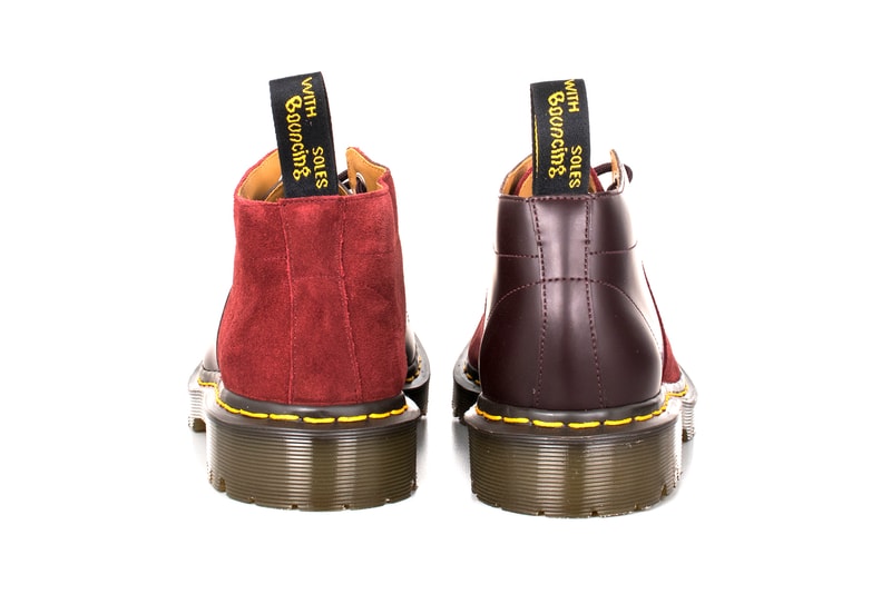 Engineered Garments Dr. Martens Monkey Boots Cherry Black Suede Pebbled Leather