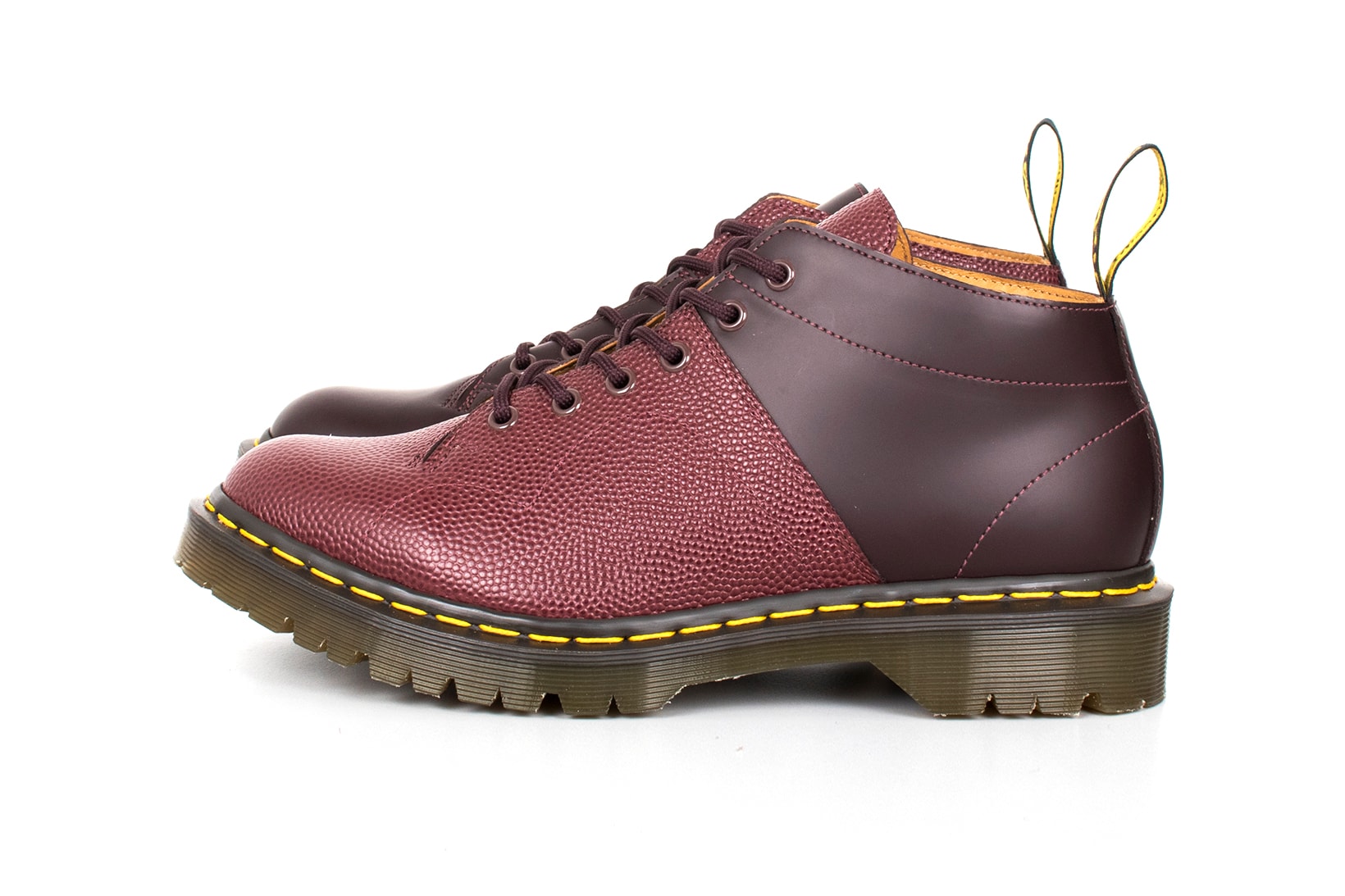 Engineered Garments Dr. Martens Monkey Boots Cherry Black Suede Pebbled Leather
