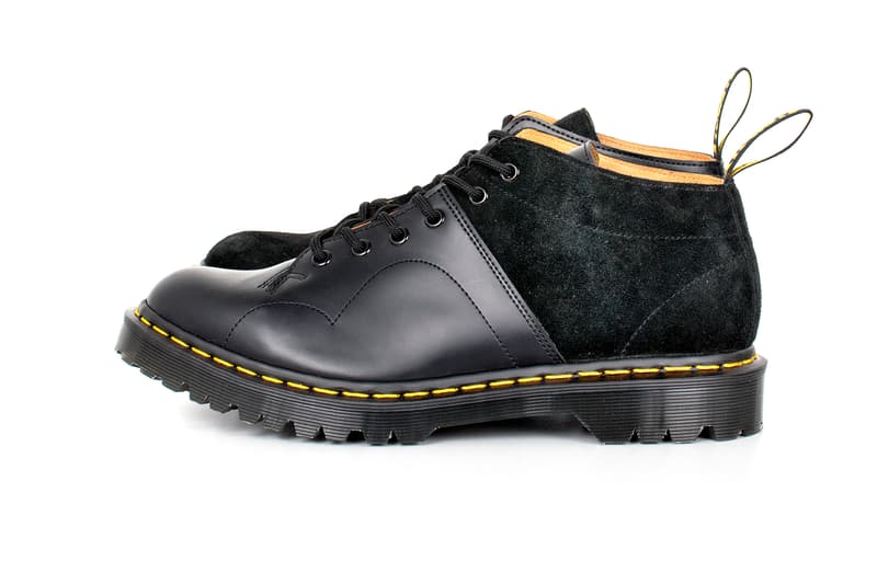 Engineered Garments Dr. Martens Monkey Boots Cherry Black Suede Pebbled Leather