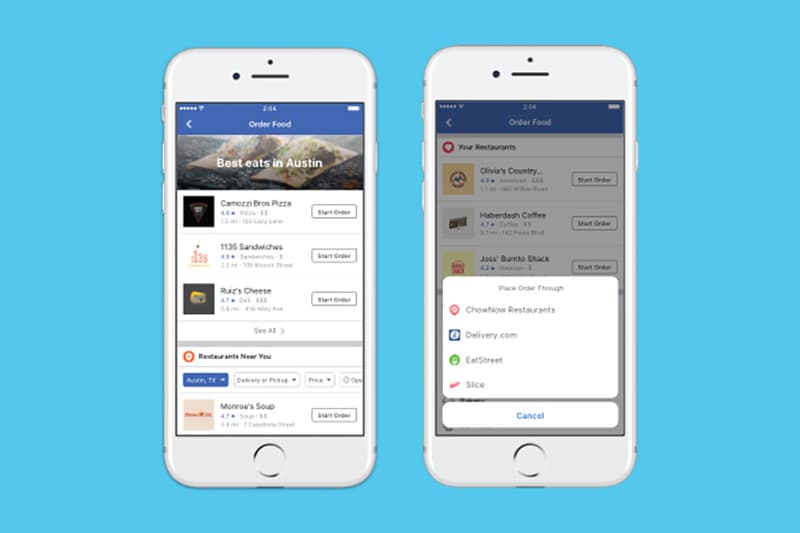 Facebook Easy Food Ordering iOS Android Desktop Website 2017 October 13