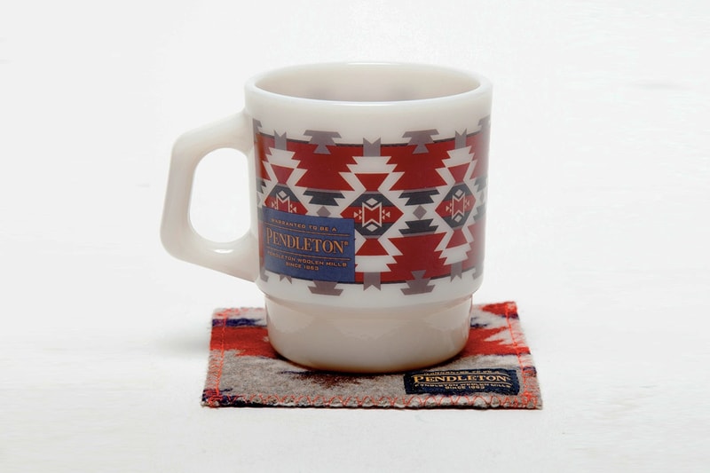 Fire King Japan Pendleton Mugs Tableware Kitchenware Home Coasters Wool Cloth