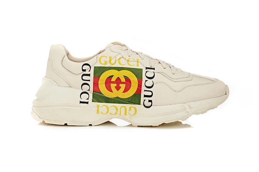 GUCCI Women's Logo-Embroidered Leather Low-Top Trainers in BEIGE COMB |  Endource