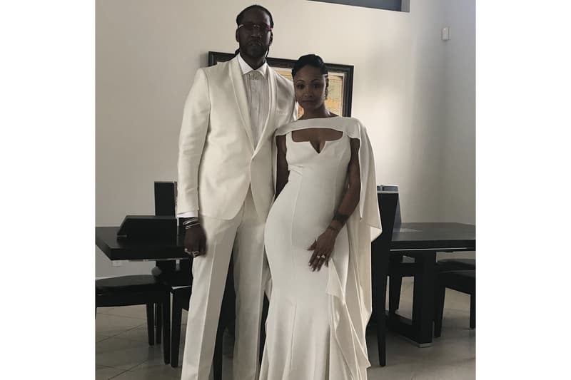 Gucci Mane Keyshia Ka'oir Wedding Dress Code Jhené Aiko Lil Yachty Big Sean 2 Chainz Karrueche outfits suit tux dress diamonds jewelry
