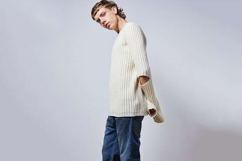 helmut lang elbow cut out sweater