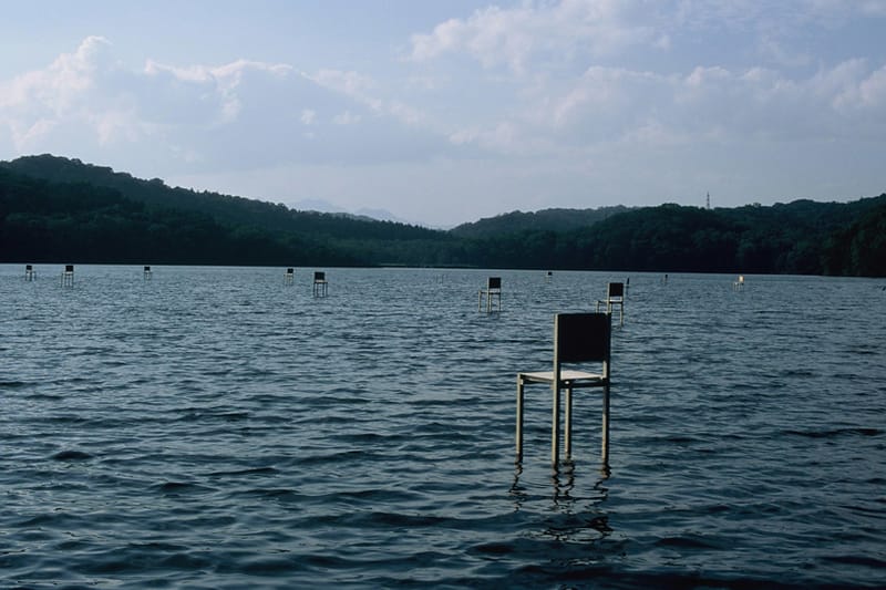 Hidemi Nishida Balances "Fragile Chairs" on Japanese Lake