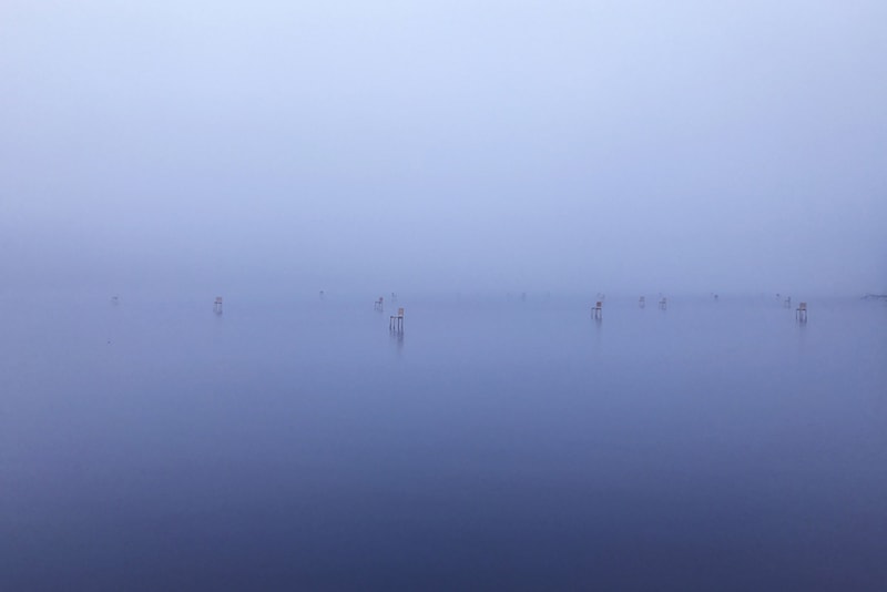 Hidemi Nishida "Fragile Chairs" Japan Hokkaido Lake Art