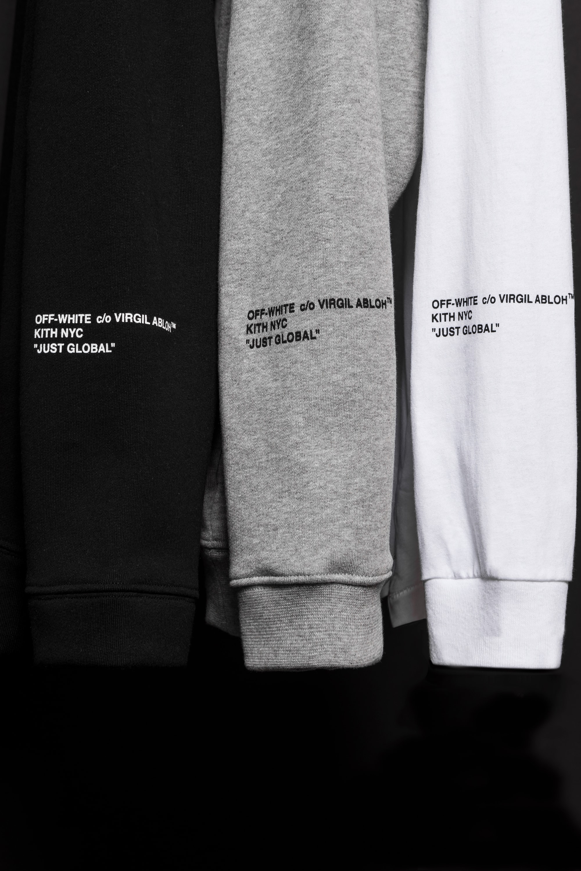 KITH Off White 2017 Just Global Capsule Collection Just Us fashion hoodie crewneck t-shirt black grey white