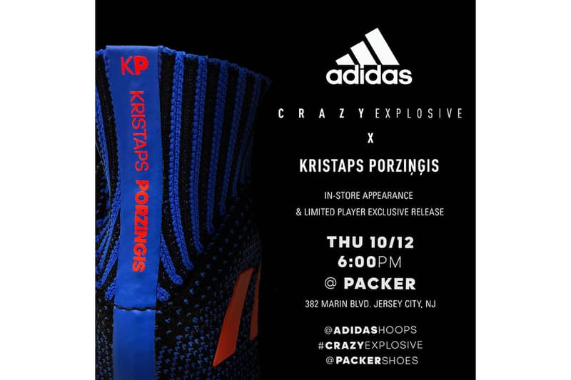 Kristaps Porizingis adidas Crazy Explosive PE Launch Party Packer Shoes New York Knicks