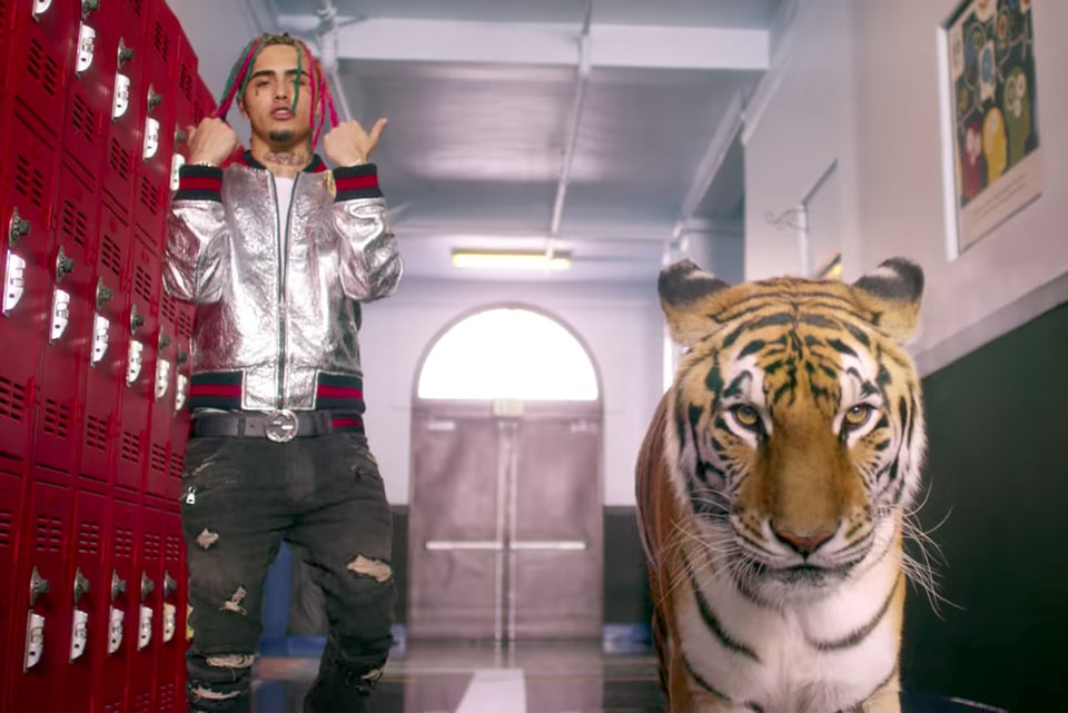 Lil Pump Brings A Tiger To School In Gucci Gang Music Video