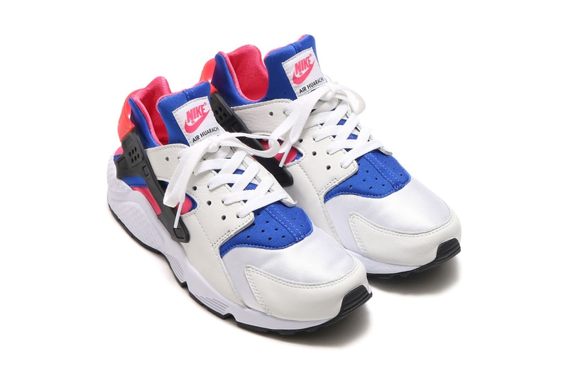 Nike Air Huarache Run 91 QS White Game Royal Black Dynamic Pink 2017 October Fall Release Date Info Sneakers Shoes Footwear atos