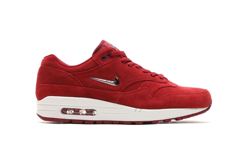 Nike Air Max 1 Premium Jewel Team Red Metallic Dark grey 2017 October Fall Release Date Info Sneakers Shoes Footwear atmos Tokyo Japan