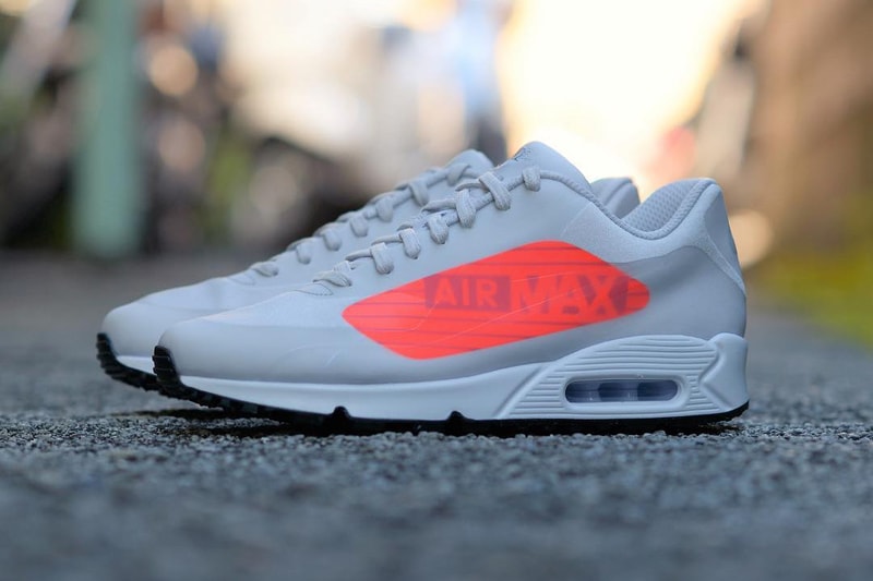Nike Air Max 90 Oversized Big Logo grey Bright Crimson 2017 October 28 Fall Release Date Info Sneakers Shoes Footwear atmos