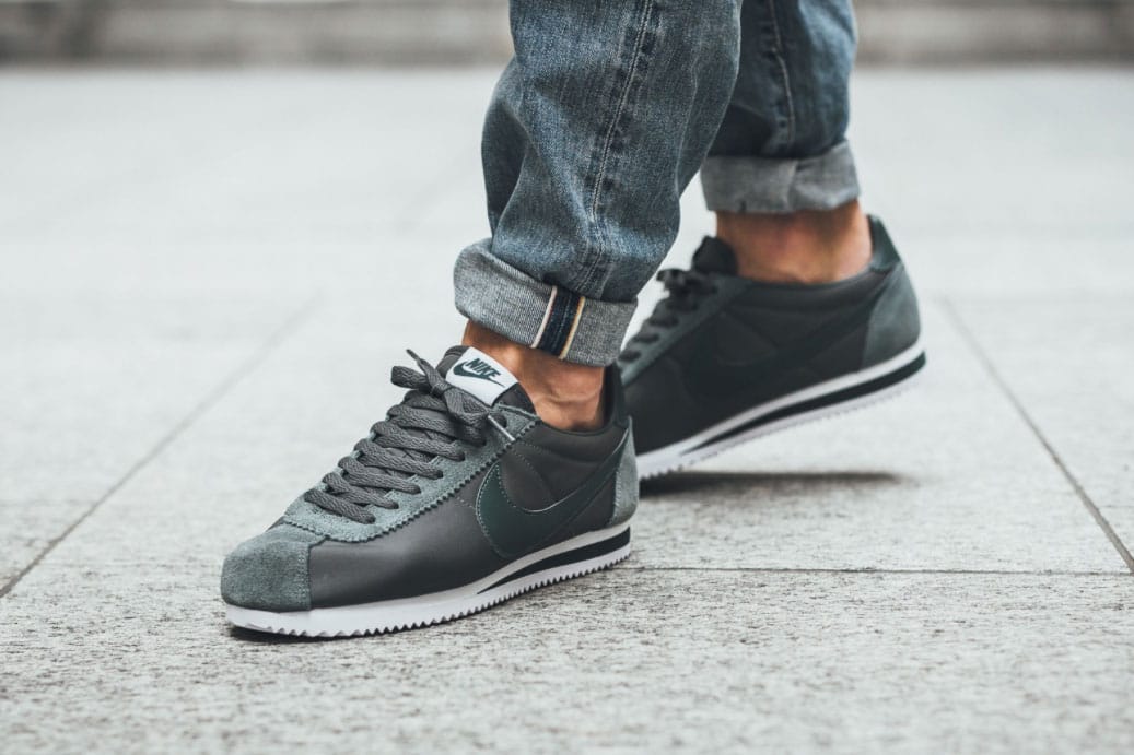 nike cortez leather green