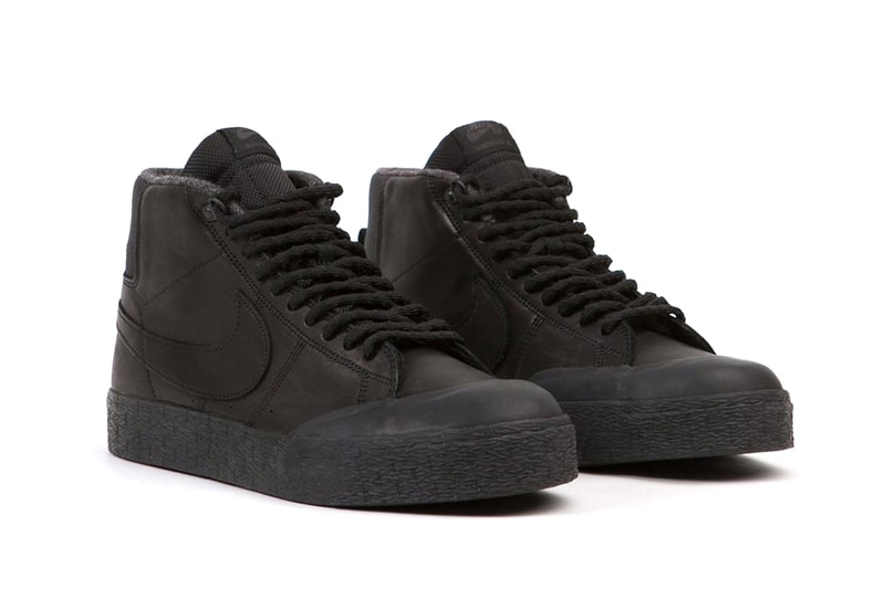 Nike SB Blazer Mid XT Black Leather Bota Shoes Winter Boots