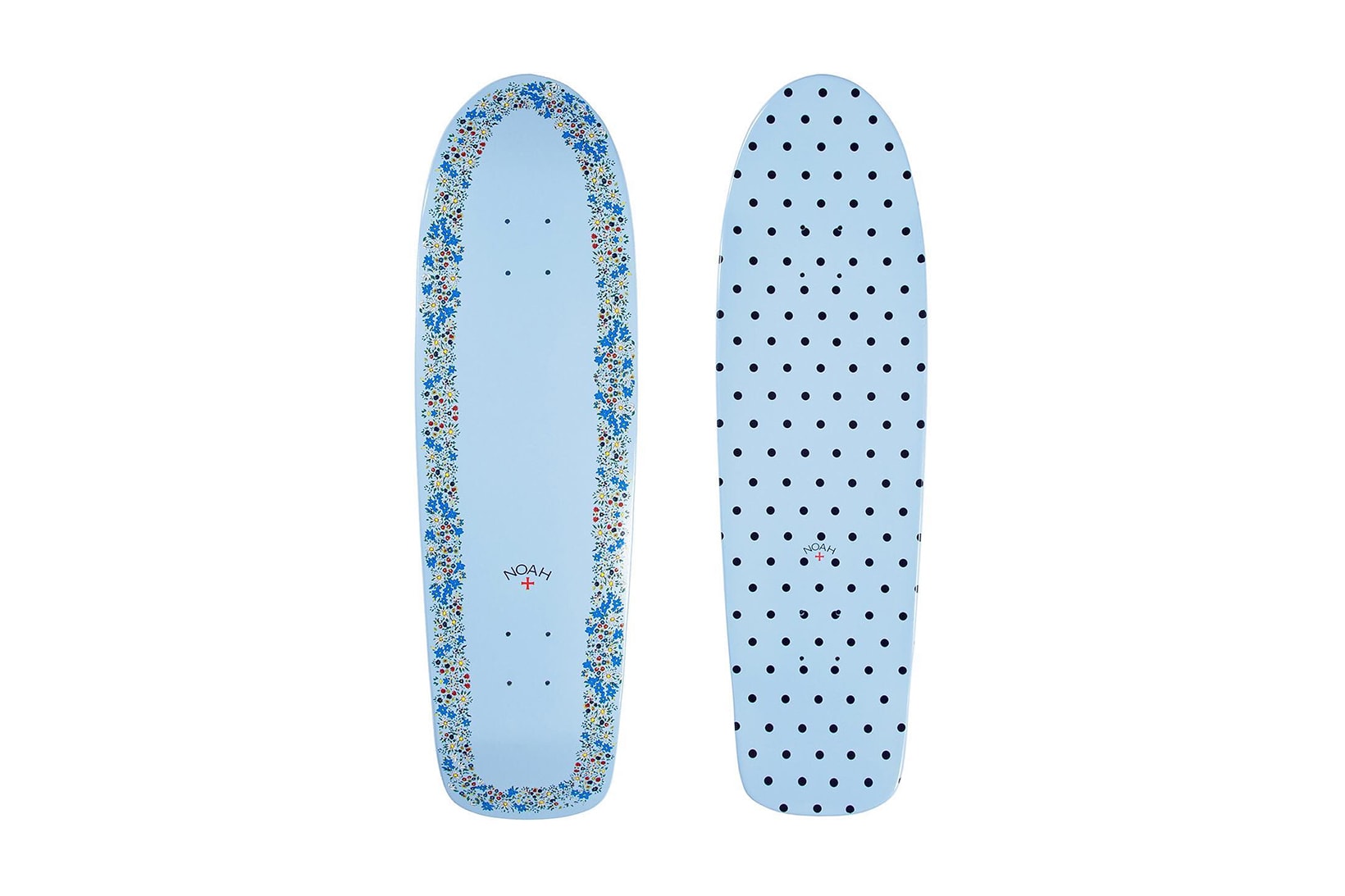 Noah First Skate Deck 2017 Fall Skateboard Blue USA Floral Flowers Polka Dots Pattern