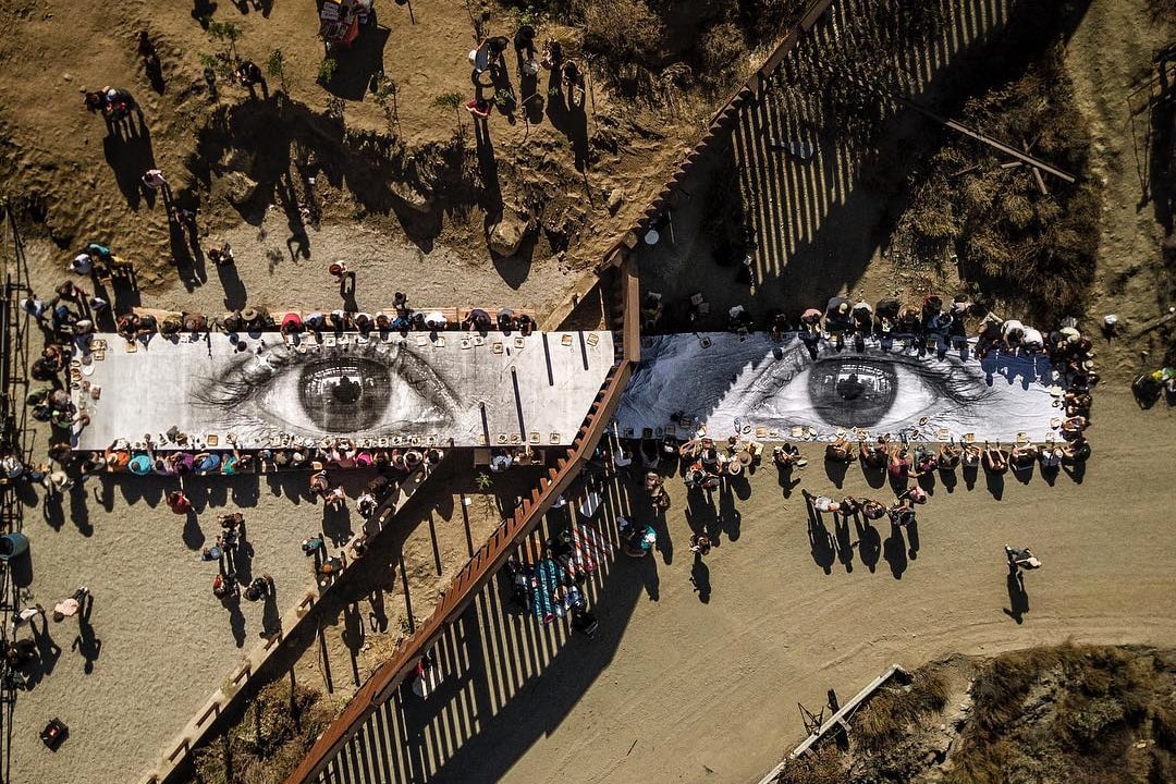 JR "Giant Picnic" Art Installation U.S.-Mexican Border Tecate California