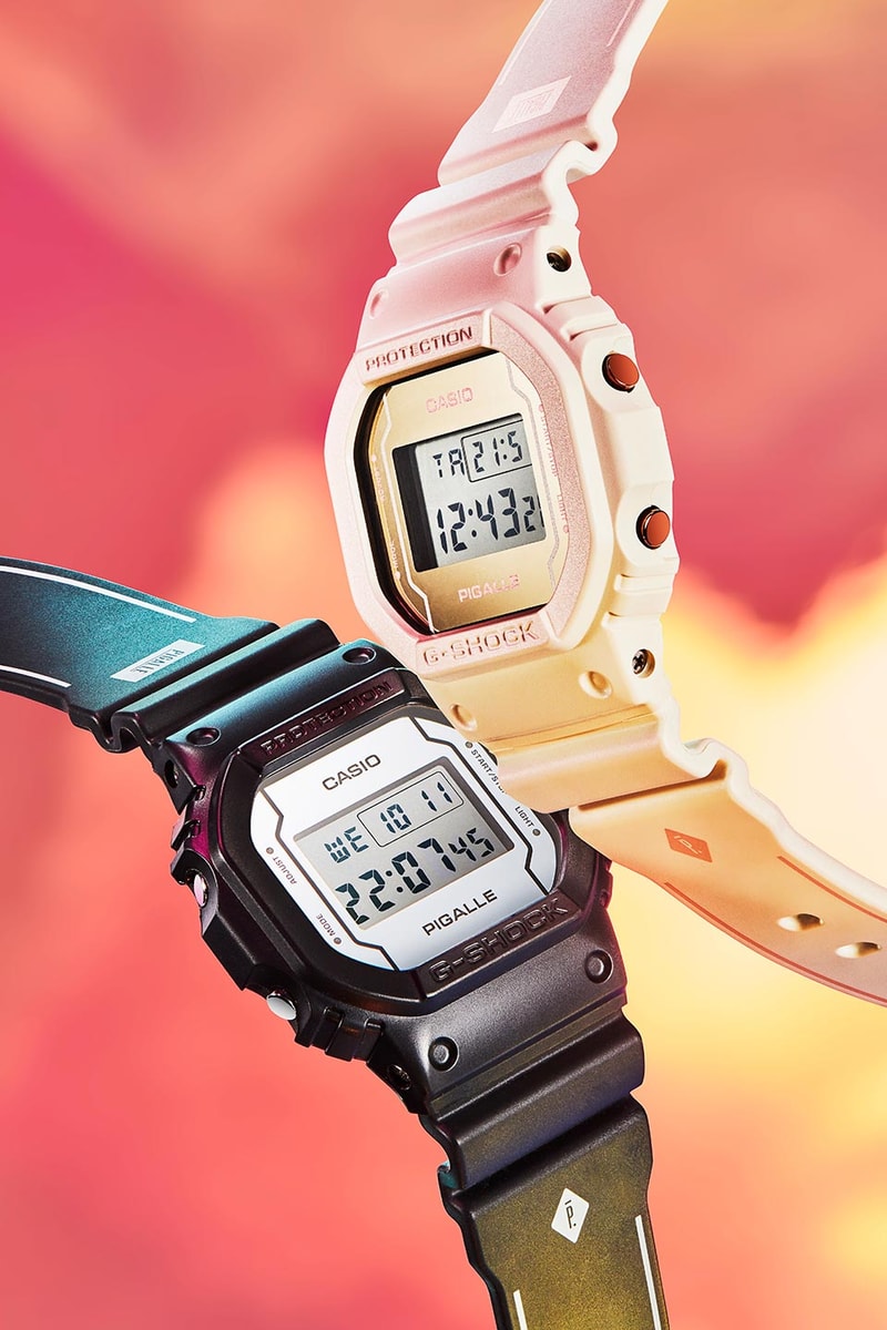 Pigalle Casio G SHOCK DW 5600 Watch Collaboration Black Beige Off White 2017 November 1 Release Date Info