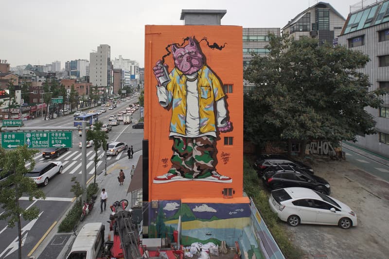 POW! WOW! Korea Street Art Mural Jasper Wong Brandon Shigeta TJ Choe Andrew Hem Cryptic Grafflex Jay Flow Laurence Vallieres Royyal Dog Sheryo Sixcoin Tristan Eaton Persue Xeva Yoon Hyup