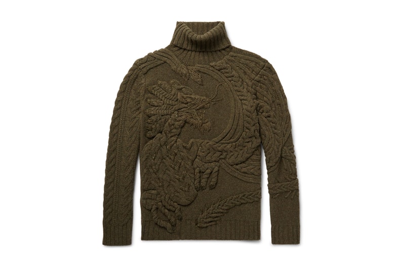 Ralph Lauren Purple Label Dragon Sweater Cable Knit Wool Cashmere Rollneck 2017 Fall Winter