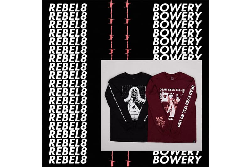 REBEL8 Bow3ry Fall Winter 2017 Capsule Collection Collaboration Release Date Info t-shirt hoodie jacket coat dead eyes tell no lies