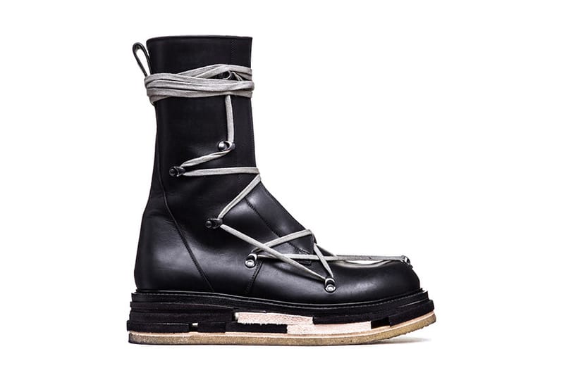 rick owens platform lace up boots