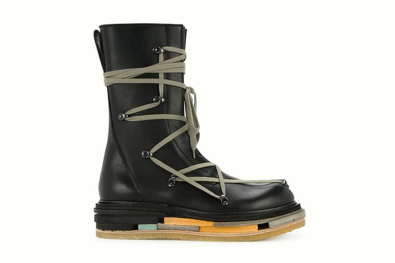 rick owens lace up creeper boots