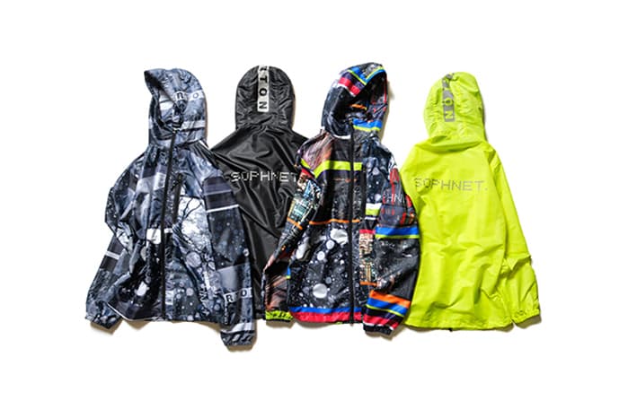 SOPHNET. Burton 18th Anniversary Capsule SOPH.Tokyo Parka Snow Shovel GUESS Burton Air Neon City & Snow Mountain