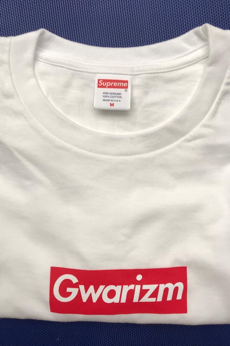 Supreme Box Logo Gary Warnett Gwarizm Custom Tee T Shirt White Red Jagger London
