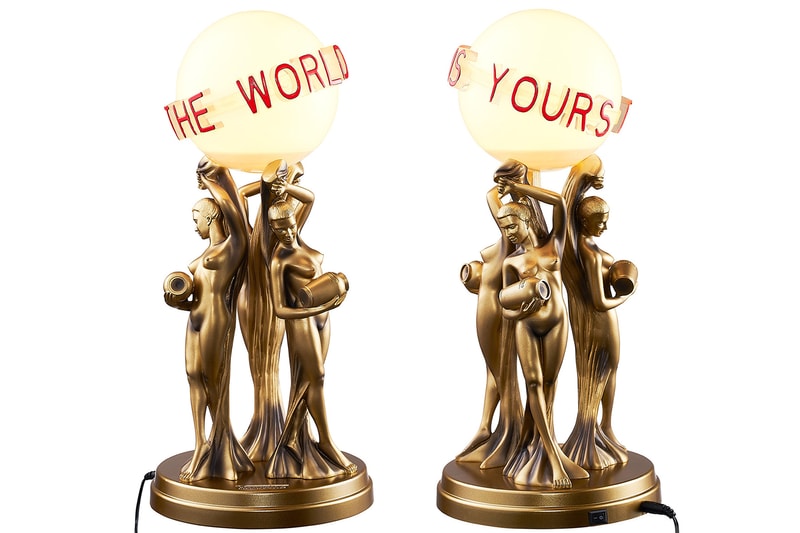 Supreme Scarface Desk Lamp The World Is Yours Gold Statue