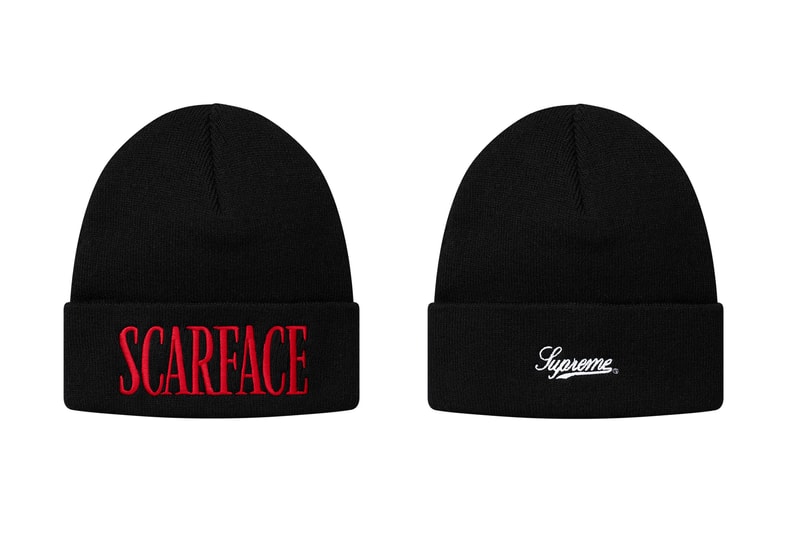 Supreme Scarface Black Beanie Red Logo