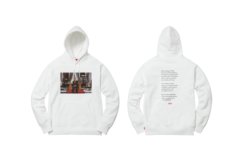 Supreme Scarface White Hoodie Say Hello to My Little Friend
