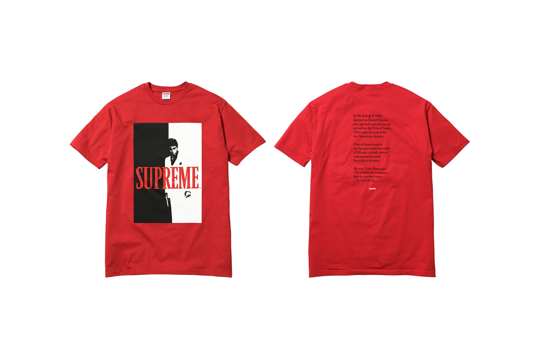 Supreme Scarface Red T-Shirt Movie Poster Print