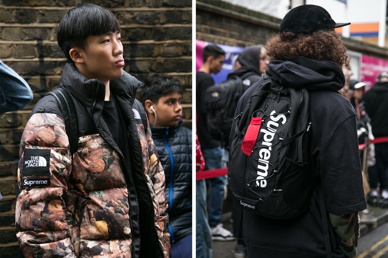 Supreme The North Face London Fall Winter 2017 Streetsnaps Street Style nuptse