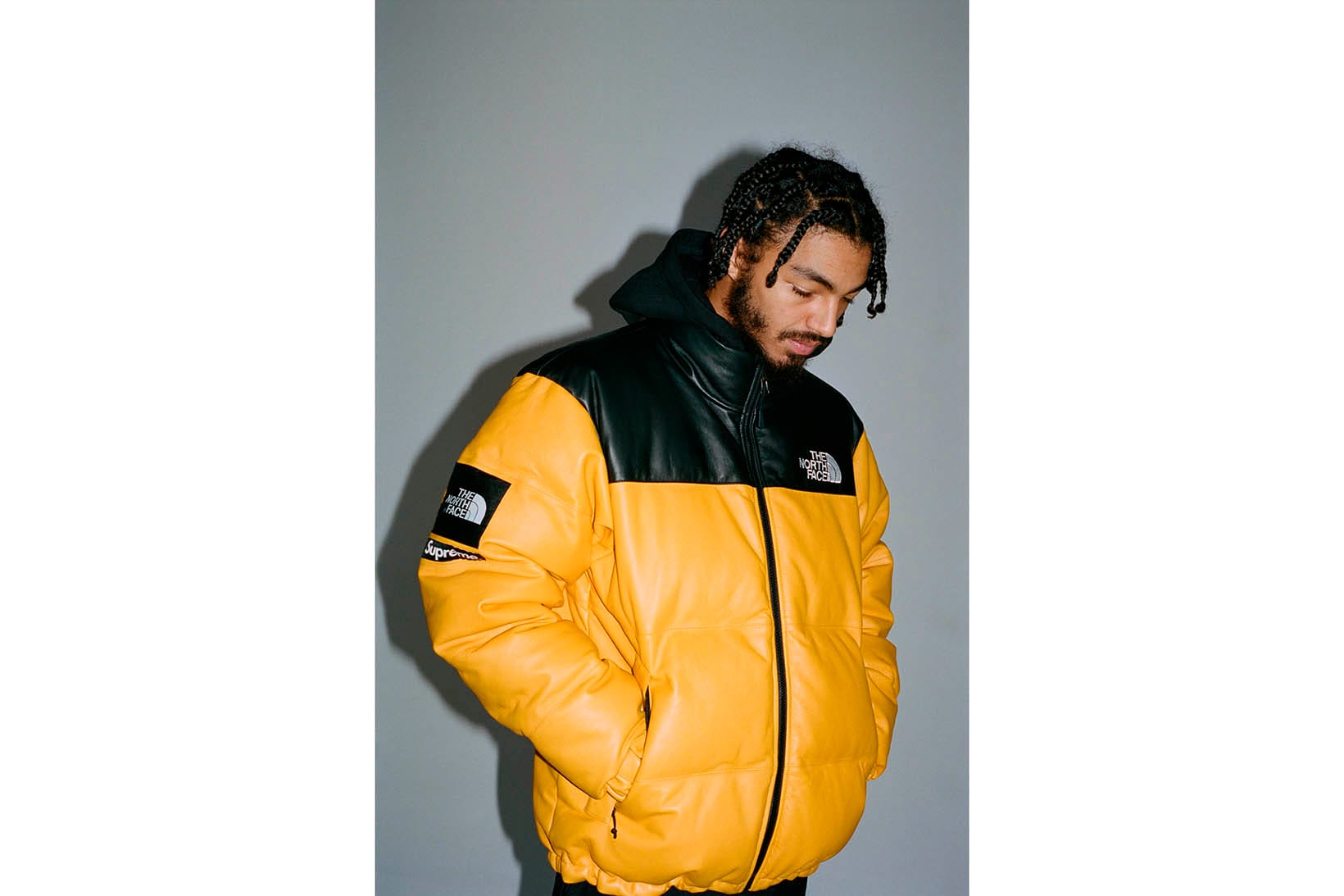 supreme x the north face yellow jacket