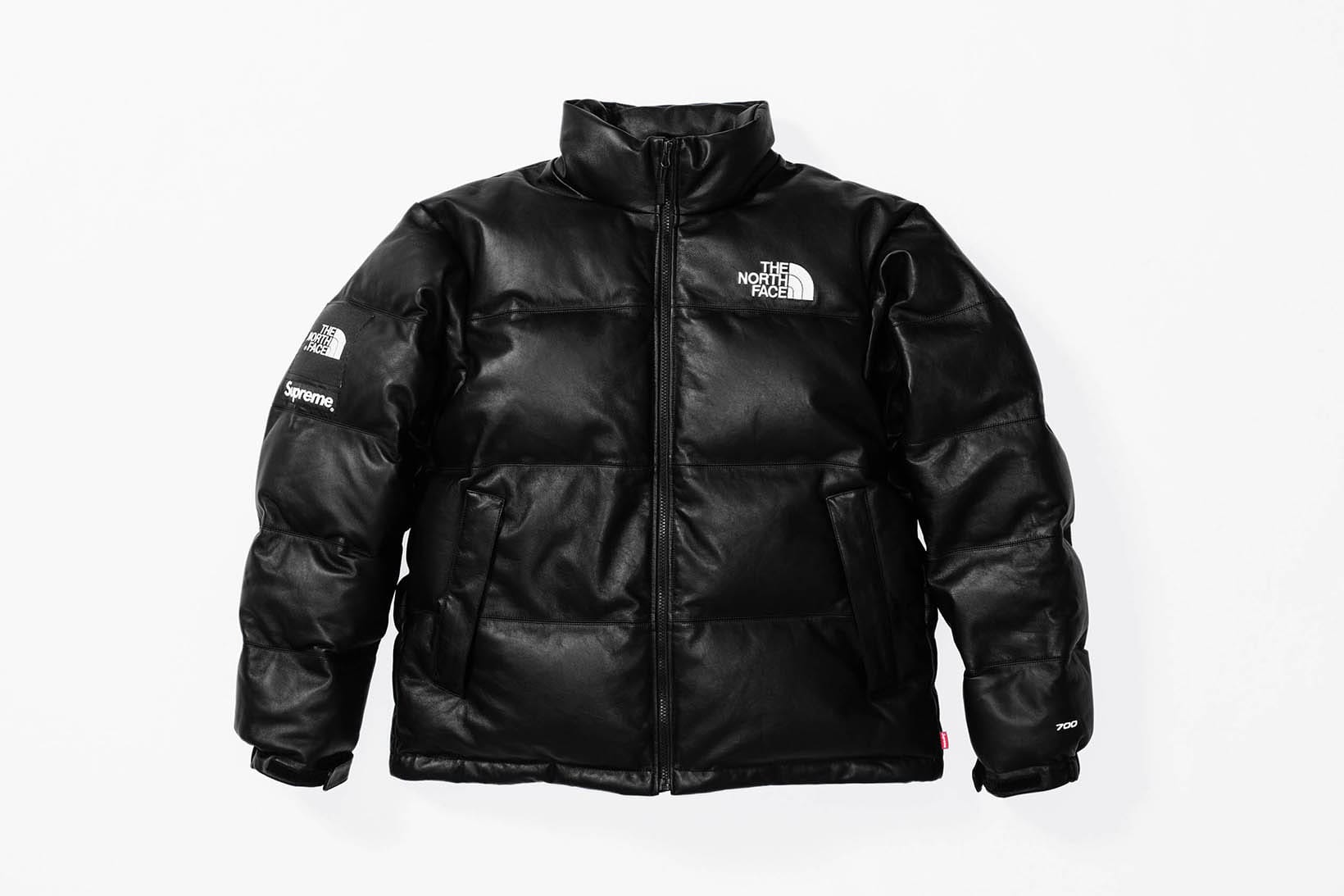 supreme x tnf leather jacket