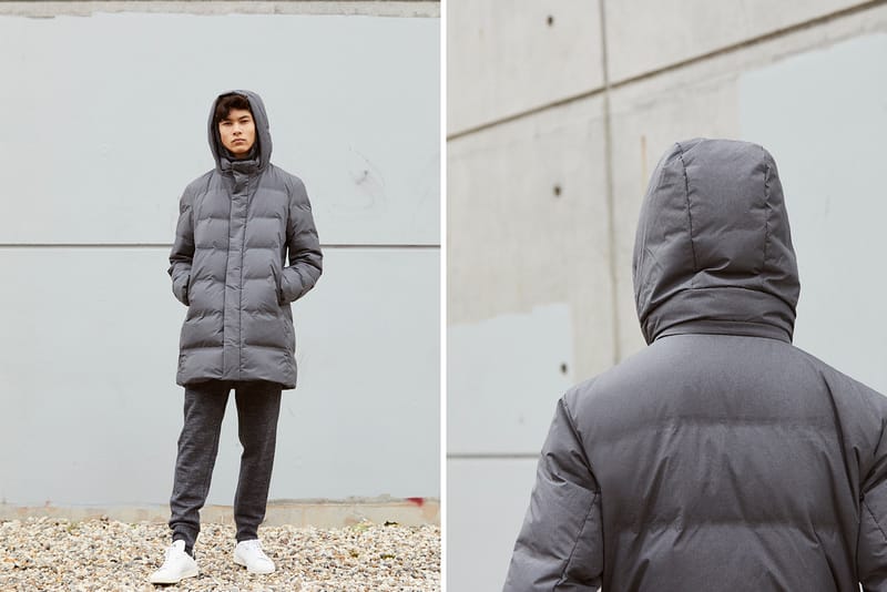 women seamless down hooded parka