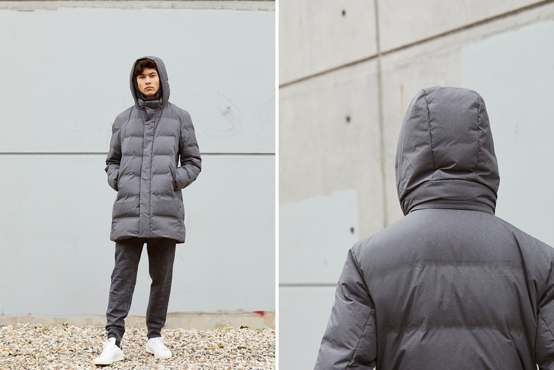 Uniqlo Seamless Down Innovation Lookbook collection bubble coat jacket parka outerwear blue grey gray brown