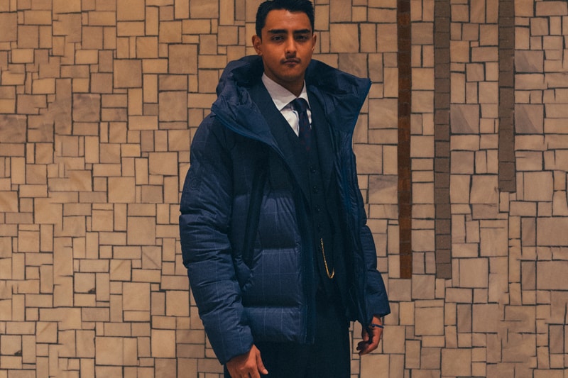 UNITED ARROWS & SONS DESCENTE ALLTERRAIN collaboration 2017 Fall Winter Puffer Down Jacket MOUNTAINEER navy glen plaid