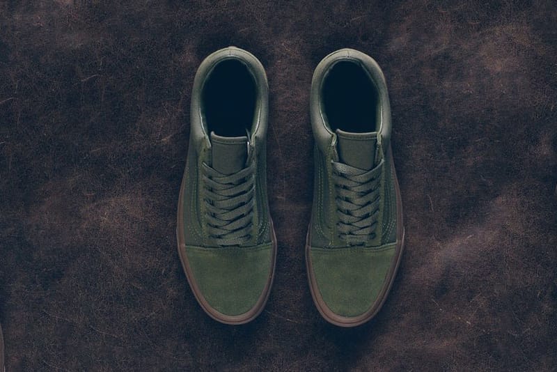 vans old skool dark green suede