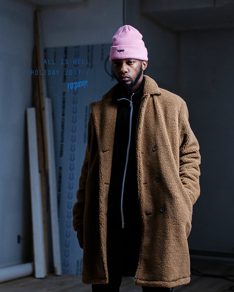 10 Deep Drops Holiday 2017 Lookbook in memoriam collection alls wells ends well streetwear clothing leopard scarf cyber monday winter fashion fall