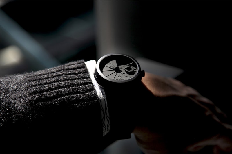 22 Design Studio 4D Concrete Automatic Watch on wrist